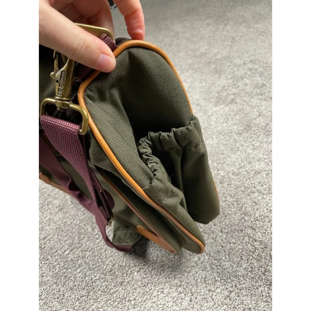 LL Bean Sportmans Accessory Bag Duffel Crossbody Canvas Leather Classic Travel